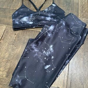 Good American Black Starry Sports Bra and Leggings Set